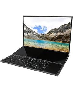 Eulbevoli Dual Touch Split Screen Laptop 1920x1200 Full Size Keyboard 16GB DDR4 RAM 100-240V for Work, for Windows 11 for Study (16GB+256GB UK Plug)