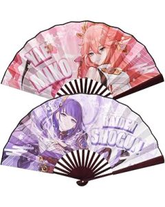 FISAPBXC Hand Fan Folding, 2PCS Genshin Impact Fan, Satin Handheld Wedding Fans Folding, Chinese Handheld Fan, Handheld Foldable Paper Fan for Home Decorations