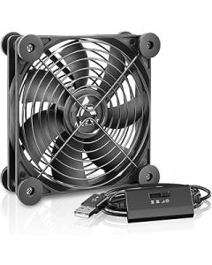 ANEXT, 120mm USB Computer Fan Black, 140mm Fan, Silent Fan for Receiver DVR Playstation Xbox Computer Cabinet Cooling, Single