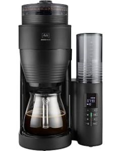 Melitta Filter Coffee Machine with Integrated Ceramic Grinder with 11 Settings, Adjustable Strength, Makes 2 to 10 Cups, Timer Function, AromaFresh II, 3.7 kg, Black, UK Plug