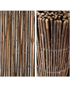 Z&Q BROS LTD New Large Dark brown Garden Natural Willow Fence Mat Roll Outdoor Fencing Ideal for Screening Walls & Balcony Privacy Dividers Panels (1m x 3m) 3ft x 10ft