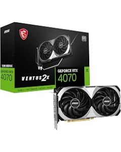 MSI GeForce RTX 4070 VENTUS 2X 12G OC Gaming Graphics Card - 12GB GDDR6X, PCI Express Gen 4, 192-bit, 3x DP v 1.4a, HDMI 2.1a (Supports 4K & 8K HDR)