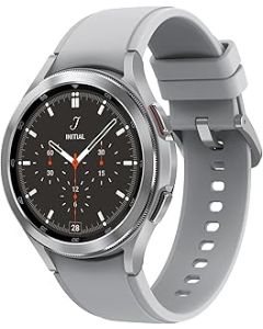 Samsung Galaxy Watch4 Classic Smart Watch, Rotating Bezel, Health Monitoring, Fitness Tracker, 4G, 46mm, Silver (UK Version) (Renewed)