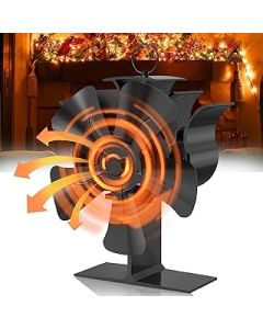 PRELGOSP Log Burner Fan, Heat Circulation 5 Blade Wood Stove Fan, Woodburner Fireplace Fan Silent Operation for Wood/Log Burners/Fireplace Fan/Increased Efficient