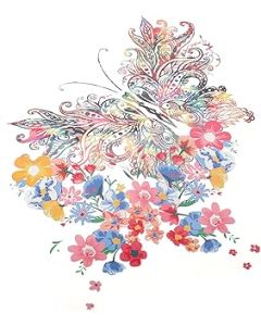 FOMIYES Flower Stickers Flower Stickers 2Pcs Iron On Patch Heat Transfer Vinyl Stickers Hot Stamping Sticker Butterflies Cloth Stickers Decals for T-Shirt Clothing Homemade Stickers Floral Stickers