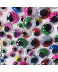 BCreativetolearn Googly Eyes with Lashes Assorted coloured Wiggle Eyes Mixed Sized Wiggly Craft googly eyes