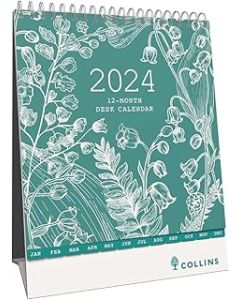Collins Tara 2024 Desk Calendar - Lifestyle Planner and Organiser for Office Work Personal and Home - January to December 2024 Diary - Weekly - - TADC-24