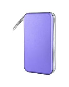 Siveit CD Case Holder, 80 Capacity CD/DVD Case Holders Wallet Hard Plastic CD DVD Disc Cases Storage Binder for Car Home Office Travel (Lavender)
