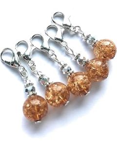 Crochet Stitch Markers, Snag Free Stitch Markers Set, Crochet Tools, Taupe Sparkle Stitch Markers, Gift for Crocheters, Chic Stitch Markers