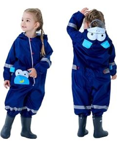 Puddle Suit for Kids Boys Girls Waterproof Suit All in One Raincoat Lightweight Hooded Portable Breathable Easy to Dry Rainsuit Rainwear for Children Toddler Baby Unisex 2-8 Years