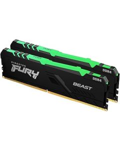 Kingston FURY Beast RGB 16GB (2x8GB) 3600MT/s DDR4 CL17 Desktop Memory Kit of 2 KF436C17BBAK2/16