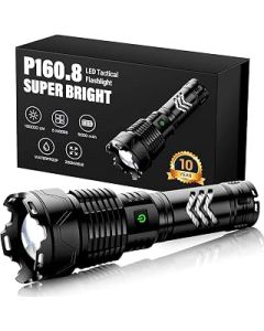 Glarylight Torches 180000 High Lumens Rechargeable Flashlight, Led Torch 5 Modes Super Bright IPX7 Waterproof USB-C Charging Tactical Flashlights, Powerful Handheld Flashlight for Emergencies Camping
