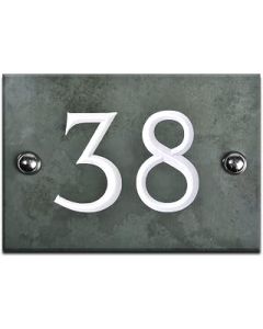 Personalised 1 or 2 digit 'Hint of Green' Slate House Number