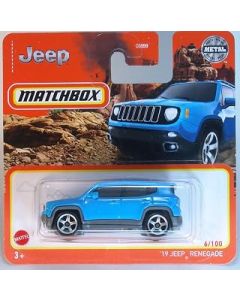 2022 Matchbox '19 Jeep Renegade Blue 6/100 (Short Card) HFR72