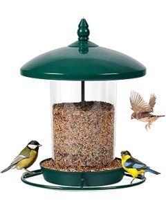 Bird Feeders for Outside,Bird Feeder Holds 2.2LB Seeds,Metal Bird Feeder for Outdoors Hanging,Weather Resistant Bird Feeder for Outdoor Garden.Green
