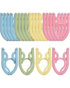 20pcs Folding Clothes Hangers, Plastic Portable Folding Coats Hanger, 4 Color Folding Coat Hangers, Travel Accessories for Home Hotel Holiday Camping
