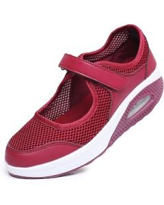 Ladies' Casual Walking Shoes Adjustable Strap with Hook and Loop Closure Comfortable Sneakers for Work Women Air Cushion