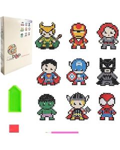 Diamond Painting Kits for Kids， Diamond Art Kits for Children Kids Adults Gem Painting Stickers Super Hero for Boys Girls