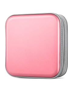 Bivisen CD Case, DVDs Wallet Holder, CD/DVD Case Wallet 40 Discs Heavy Duty Bag Binder Storage Booklet Album (Light Pink)