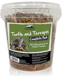 Reptile World Turtle and Terrapin Complete Food 1ltr Tub (240g), Floating Blend with Pellets, Insects & Fish