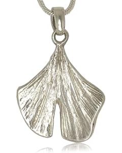 Delicate Ginkgo Leaf Necklace, Ginko Pendant. Hand made in Sterling Silver