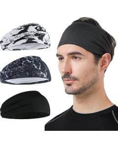 SYNVIG Mens Headband Sweatband Workout Headwear for Cycling,Running,Yoga,Fitness,Stretchy Unisex Hairband