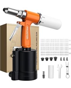 Proster Pneumatic Duty Air Hydraulic Riveter 2.4-4.8mm 3/16" 3/32" 1/8" 5/32" Capacity Pop Riveter Air Rivet Gun with 500PCS Rivet