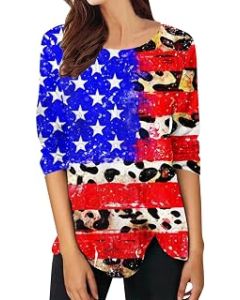 T Shirts for Women UK Short Sleeved Shirt Round Neck Print Button Side Activewear Lightweight Summer Clothes Sale Clearance