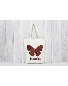 January Butterfly Birthstone Tote Bag Gift. Gift for her and him, Birthday Christmas present. Valentine's Gift. Ideal Stocking filler,