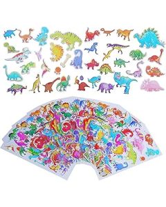 LOKIPA Dinosaur Stickers, 16 Sheet Dinosaur Cartoon Stickers for Kids Dinosaur Party Supplies