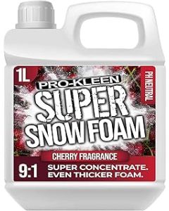Pro-Kleen Super Snow Foam Car Shampoo - Produces Extra Thick Foam - pH Neutral & Super Concentrate Formula (Cherry, 1 Litre)