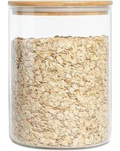 ComSaf 3000ML Glass Jar with Bamboo Lid, Large Glass Jar Wide Mouth Food Storage Container with Airtight Lid, Clear Glass Pantry Jar for Pasta Flour Rice Cookie Biscuit Sugar Storage, Big Laundry Jar