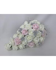 artificial wedding flowers brides teardrop posy with butterfly