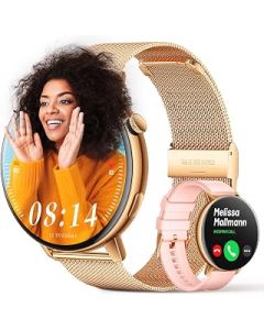 Smart Watches for Women Call and Text Message -1.32" HD Bluetooth Ladies Fitness Watches,Waterproof Sports Smart Watches Womens with Heart Rate Blood Pressure Sleep Monitor Compatible for IOS Android