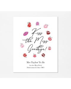 Kiss The Miss Goodbye Print Personalised A4 A3, Hen Party Accessories Gift for Bride to Be Keepsake (Unframed A4 (21x29.7cm))