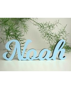 Personalised Pastel Name Sign | Large Premium Acrylic & Wood Sign | Calligraphy Family Name, Nursery, Baby, Home, Bedroom | Photo prop LC002 (5cm, 5 Letters)