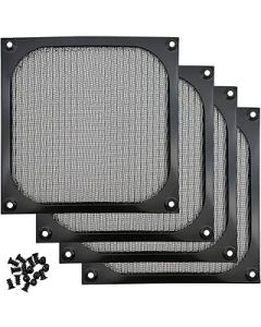 Vklopdsh 140Mm Desktop Computer Case Fan Dust Filter Grids Dustproof Cover with Screws, Aluminum Frame, Pack of 4