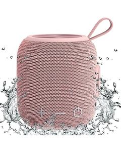 FIGMASU Bluetooth Speaker,Portable Bluetooth Speaker,Mini Bluetooth 5.0 Dual Pairing Wireless Speaker,360 HD Surround Sound & Rich Stereo Bass,IPX7 Waterproof for Travel,Pool and Outdoor(Pink)