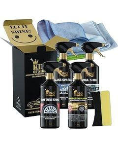 King of Sheen Waterless 8 Piece Car Cleaning Kit. Ideal Car Gift Set for the Car Enthusiast. Let It Shine!!