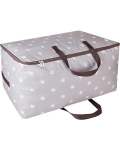 DOKEHOM 105L Large Underbed Clothes Storage Bag with Zip, Moisture proof (Grey)