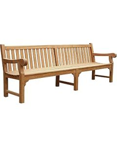 BrackenStyle Queensbury 6 Seat Grade A Teak Wooden Garden Bench - 6 Seater Wood Park Bench For Gardens - Suitable For Parks and Public Spaces 240cm 2.4m