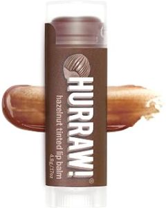 Hurraw! Hazelnut Tinted Lip Balm: (Sheer Brown Tint) Organic, Certified Vegan, Cruelty and Gluten Free. Non-GMO, 100% Natural Ingredients. Bee, Shea, Soy and Palm Free. Made in USA