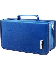 Bivisen CD/DVD Case Holder, 128 Capacity CD VCD Media Wallet, Storage, Holder, Booklet, Organizer (Blue)