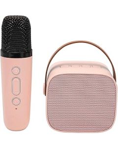 Portable Bluetooth Speaker and Microphone Set, Pa System Speaker with Wireless Microphone Connection 3 Sound Units 200 ㎡ Sound Coverage to TV Cell Phone for Party (Pink)