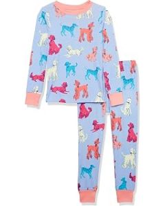 Girl's Organic Cotton Long Sleeve Printed Pyjama Set Pajama