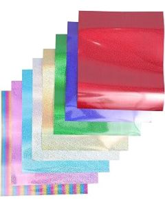Artibetter 8pcs Heat Transfer Vinyl Holographic Htv Iron on Vinyl DIY Clothing T Shirts Hats Bags Decoration Random Color 30cmX25cm
