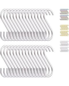Evanda S Hooks for Hanging 30 Pack, Heavy Duty Stainless Steel Hooks for Kitchen, Bathroom, Outdoor, Garden, Office, Hooks for Hanging Pan Pot Kitchenware Cups Utensils Clothes Bags Towels Plants