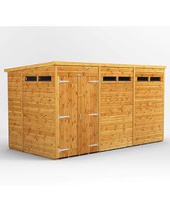 POWER Sheds wooden shed. 12x6 pent wooden garden shed. Double door security shed 12 x 6.