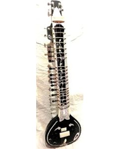 Indian Handmade ~ Electric Sitar Shri Ravi Shankar Style Designer Tun Wood Free String & Mizrab + Bag