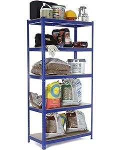 5 Levels 1800mm H x 900mm W x 450mm D Heavy Duty Steel Shelving Garage Racking Unit 275KG UDL Per Shelf FREE NEXT DAY DELIVERY